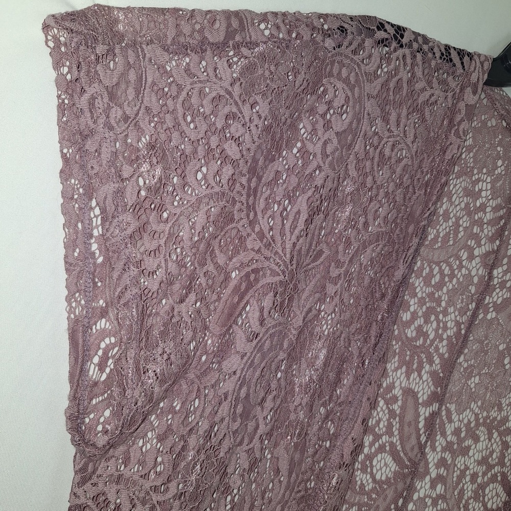 Boho Whimsigoth Floral Goth Chic Mauve Lace Open Front Cardigan Paper + Tee M - Picture 10 of 10